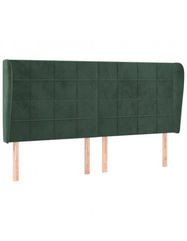 Testiera ad Orecchio Verde Scuro 203x23x118/128cm in Velluto