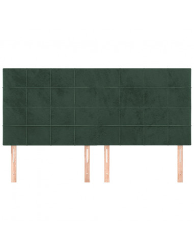 Testiere 4 pz Verde Scuro 100x5x78/88 cm in Velluto