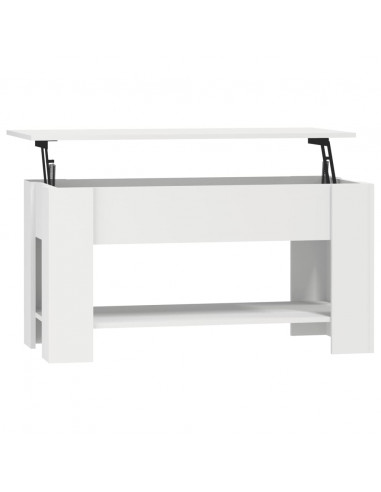 Tavolino da Salotto Bianco 101x49x52 cm in Legno Multistrato