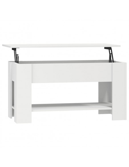 Tavolino da Salotto Bianco 101x49x52 cm in Legno Multistrato