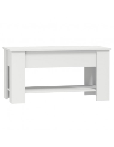 Tavolino da Salotto Bianco 101x49x52 cm in Legno Multistrato