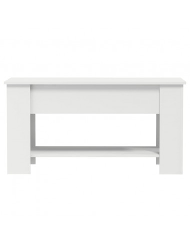 Tavolino da Salotto Bianco 101x49x52 cm in Legno Multistrato