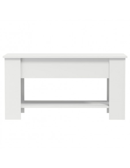 Tavolino da Salotto Bianco 101x49x52 cm in Legno Multistrato