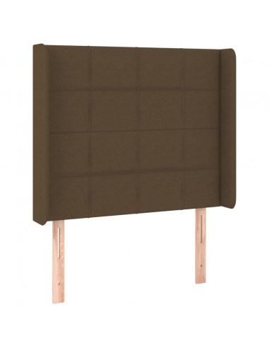 Testiera a LED Marrone Scuro 103x16x118/128 cm in Tessuto