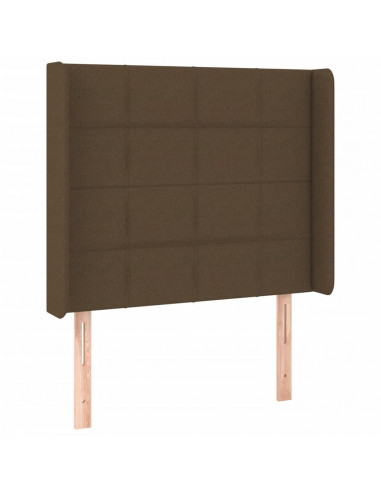 Testiera a LED Marrone Scuro 103x16x118/128 cm in Tessuto