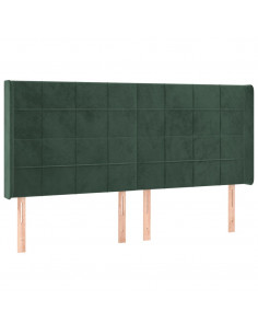 Testiera ad Orecchio Verde Scuro 203x16x118/128 cm in Velluto 2