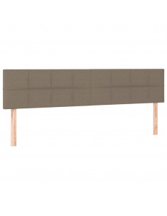 Testiera 2 pz Tortora 100x5x78/88 cm in Tessuto 2