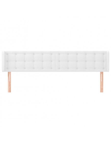 Testiera ad Orecchio Bianca 163x16x78/88 cm in Similpelle