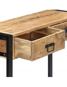 Tavolo Consolle 90x30x75 cm in Legno Massello di Mango 2
