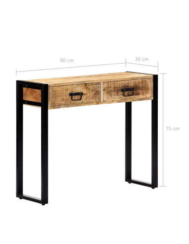 Tavolo Consolle 90x30x75 cm in Legno Massello di Mango