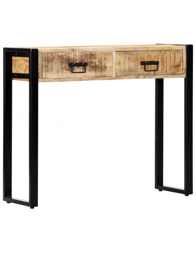 Tavolo Consolle 90x30x75 cm in Legno Massello di Mango