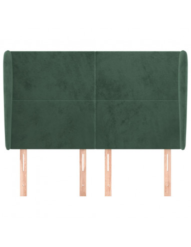 Testiera ad Orecchio Verde Scuro 147x23x118/128cm in Velluto