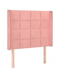 Testiera ad Orecchio Nera 103x16x118/128 cm in Velluto 2