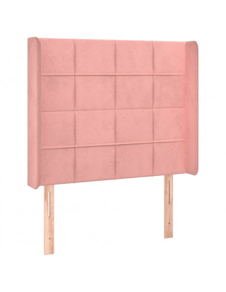 Testiera a LED rosa 103x16x118/128 cm in Velluto