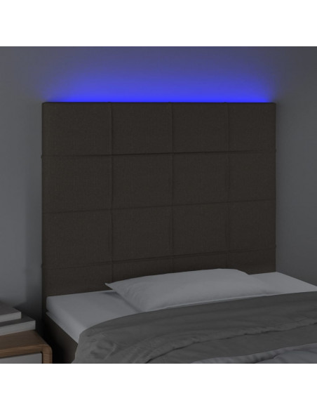 Testiera a LED Tortora 100x5x118/128 cm in Tessuto