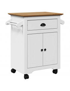 Carrello da Cucina BODO Bianco e Marrone 72x45x80 cm