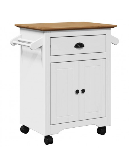 Carrello da Cucina BODO Bianco e Marrone 72x45x80 cm