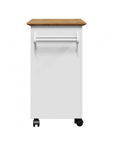 Carrello da Cucina BODO Bianco e Marrone 72x45x80 cm