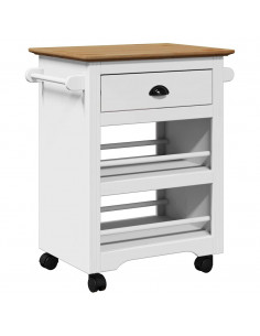 Carrello da Cucina BODO Bianco e Marrone 67,5x45x80 cm