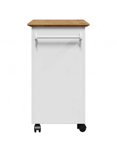 Carrello da Cucina BODO Bianco e Marrone 67,5x45x80 cm