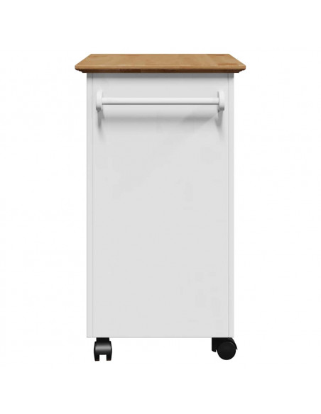 Carrello da Cucina BODO Bianco e Marrone 67,5x45x80 cm