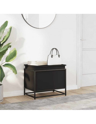 Contenitore con Coperchio Nero 60x40x51,5 cm in Truciolato