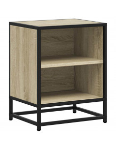 Comodino Rovere Sonoma 40x31x50 cm Legno Multistrato e Metallo