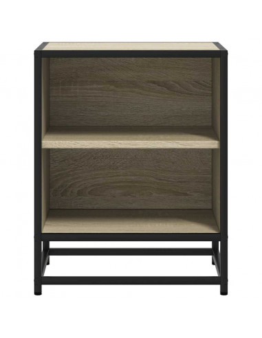 Comodino Rovere Sonoma 40x31x50 cm Legno Multistrato e Metallo