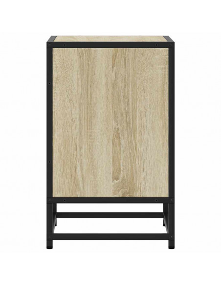 Comodino Rovere Sonoma 40x31x50 cm Legno Multistrato e Metallo