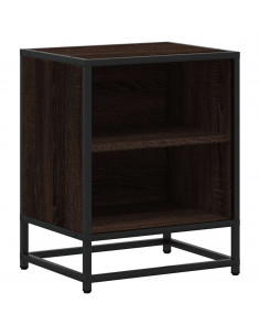 Comodino Rovere Marrone 40x31x50 cm Legno Multistrato e Metallo