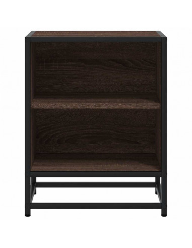 Comodino Rovere Marrone 40x31x50 cm Legno Multistrato e Metallo