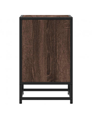 Comodino Rovere Marrone 40x31x50 cm Legno Multistrato e Metallo