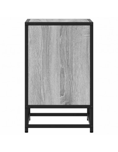 Comodino Grigio Sonoma 40x31x50 cm Legno Multistrato e Metallo