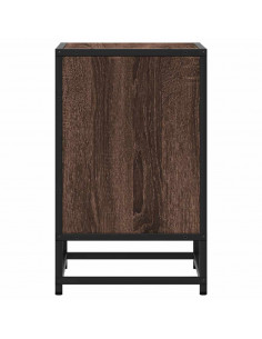 Comodini Rovere Marrone 2 pz Legno Multistrato Metallo