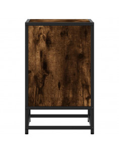 Comodini Rovere Fumo 2 pz 40x31x50 cm Legno Multistrato Metallo