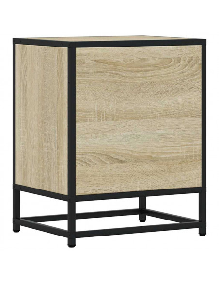 Comodini 2pz Rovere Sonoma 40x31x50cm Legno Multistrato Metallo