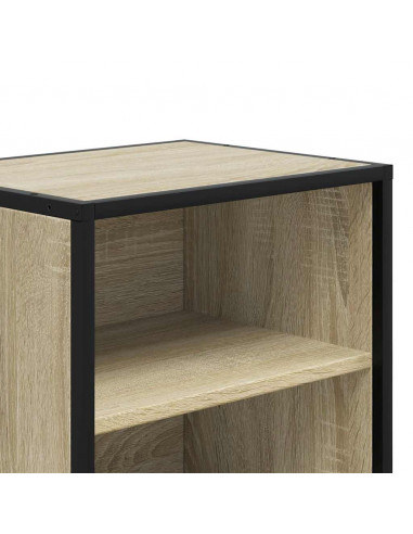 Comodini 2pz Rovere Sonoma 40x31x50cm Legno Multistrato Metallo