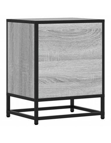 Comodini 2pz Grigio Sonoma 40x31x50cm Legno Multistrato Metallo