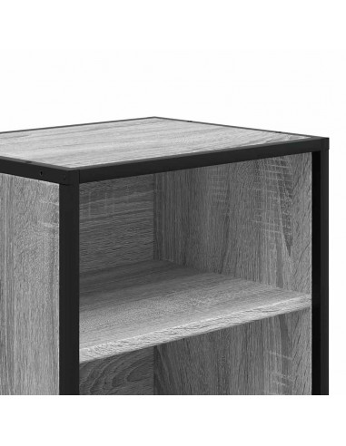 Comodini 2pz Grigio Sonoma 40x31x50cm Legno Multistrato Metallo
