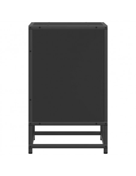 Comodini 2 pz Neri 40x31x50 Legno Multistrato e Metallo