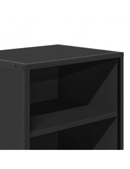 Comodini 2 pz Neri 40x31x50 Legno Multistrato e Metallo