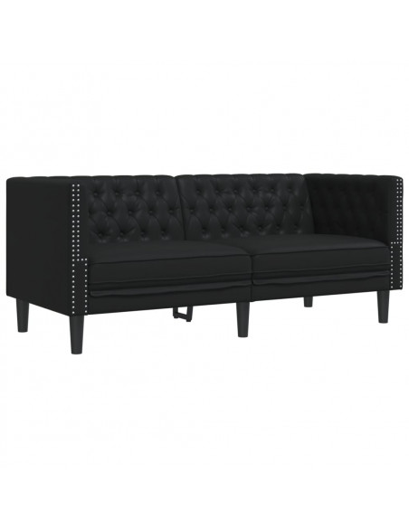 Divano Chesterfield Nero in Similpelle
