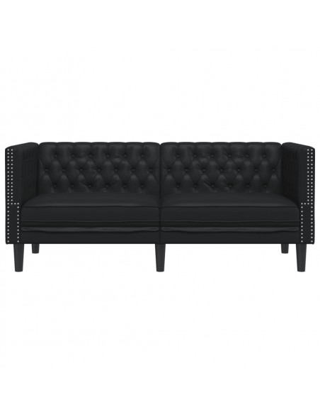 Divano Chesterfield Nero in Similpelle