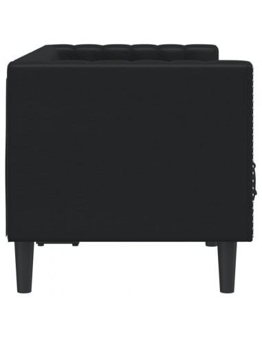 Divano Chesterfield Nero in Similpelle