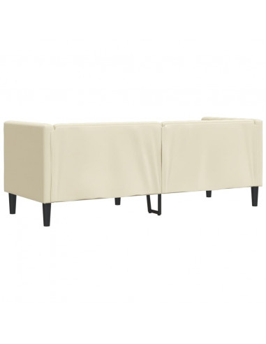 Divano Chesterfield a 3 Posti Crema in Similpelle
