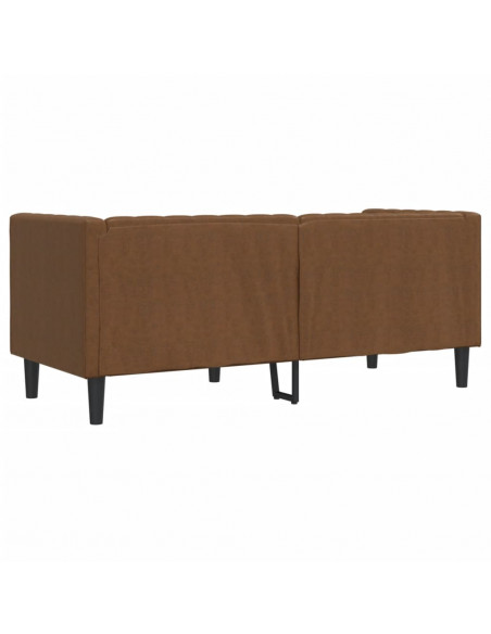 Divano Chesterfield a 2 Posti Marrone in Similpelle Scamosciata