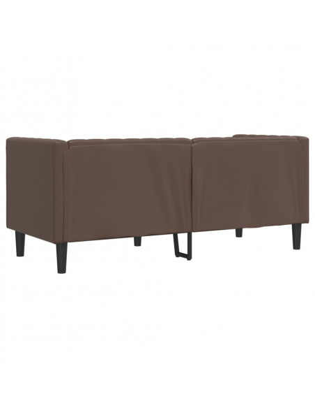 Divano Chesterfield a 2 Posti Marrone in Similpelle