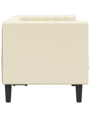 Divano Chesterfield a 2 Posti Crema in Similpelle