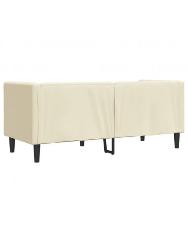 Divano Chesterfield a 2 Posti Crema in Similpelle