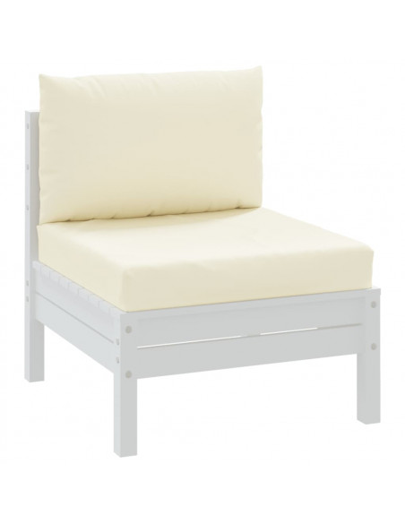 Cuscini per Pallet 2 pz Bianco Crema in Tessuto Oxford